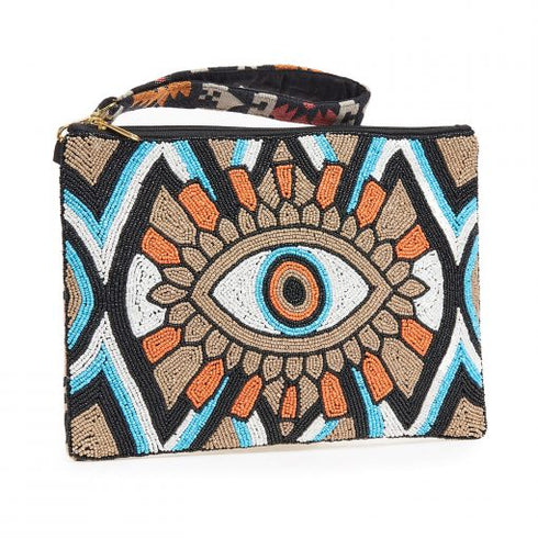 Verde Γυναικείο Τσαντάκι Χειρός 01-1595 Υφασμάτινο με Κέντημα Πολύχρωμο